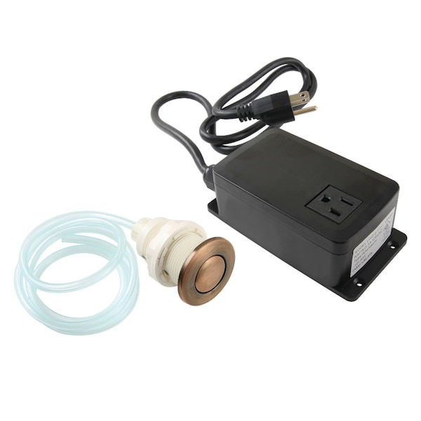 Single Outlet Garbage Disposal Air Switch Kit, Antique Copper